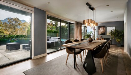 Fototapeta premium Ai Generate Modern dining room interior