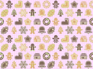 クッキーのシームレスパターン〈ベタ〉　C-6'