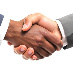 handshake between two business man on a white background PNG file, Close-up image of a firm handshake