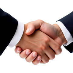 handshake between two business man on a white background PNG file, Close-up image of a firm handshake