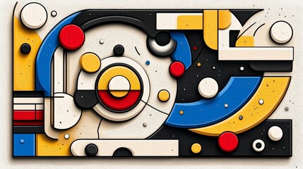 Obraz premium Abstract Geometric Art Colorful Circles Shapes and Textures Background