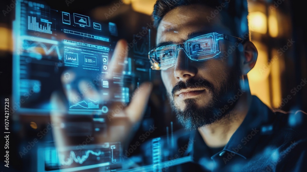 Aufkleber a salesperson using an ai-driven crm tool, identifying high-priority leads, tracking sales interacti