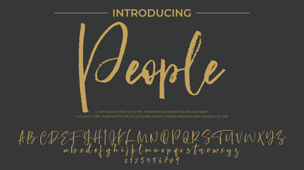 People Font Stylish brush painted an uppercase vector letters, alphabet, typeface