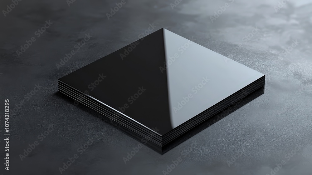 Poster a shiny business card placed on a transparent background, showcasing a sleek and modern design with 