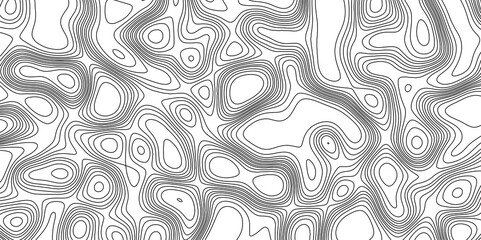 Luxury topographic wavy pattern and geographic grid map design vector art background, topographic map background with geographic black line contour map white background.
