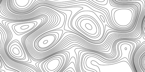 Luxury topographic wavy pattern and geographic grid map design vector art background, topographic map background with geographic black line contour map white background.
