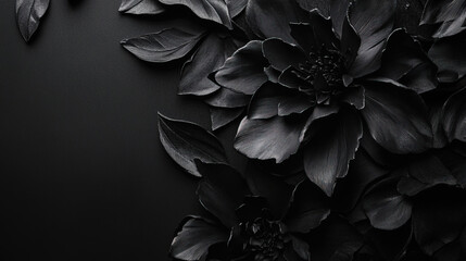 black flowers background