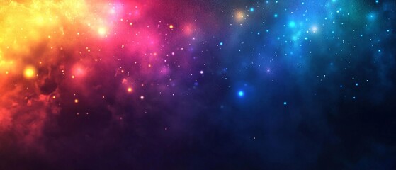 Fototapeta premium Vibrant cosmic nebula with glowing stars, depicting the beauty of deep space and galactic colors.