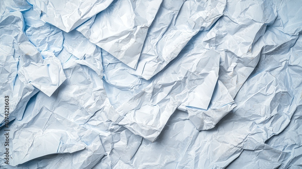 Poster crumpled light blue paper texture background abstract design element