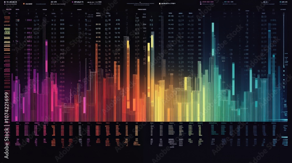 Poster a stock index table designed for market analysis, showing a side-by-side comparison of major global 