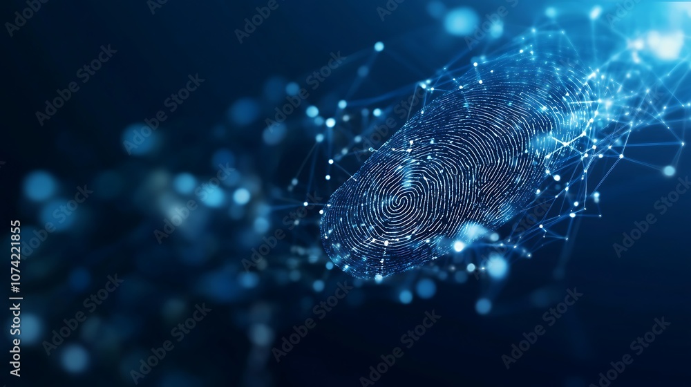 Poster digital fingerprint representing security and identity in a high tech world