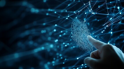 Naklejka premium Digital Fingerprint Representing Security and Identity in a High Tech World