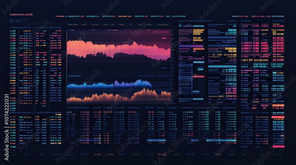 Poster a stock index table on a trading platform showing daily highs and lows for various global markets.