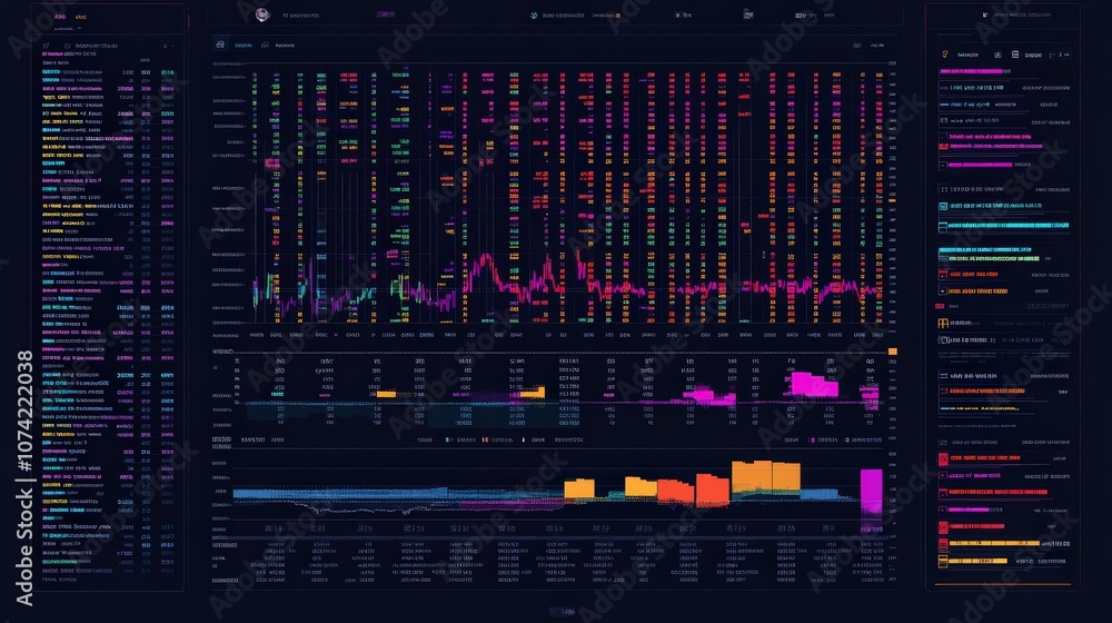 Poster a stock index table on a trading platform showing daily highs and lows for various global markets.
