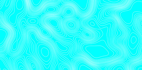 Contour maps vector illustration geometric white wave curve lines texture cyan background, luxury topographic wavy pattern and geographic grid map design mountain relief abstract lines background.