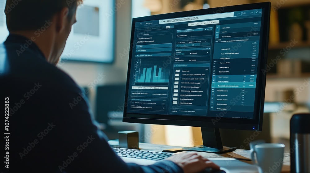 Poster a tax software interface on a computer screen showing an overview of a tax return, including income,