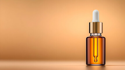 Golden cosmetics liquid dropper and bottle