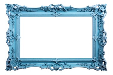 Picture Frame frame blue white background.