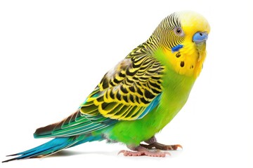 Fototapeta premium Colorful parakeet on white background