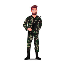 Army character vector illustration clipart