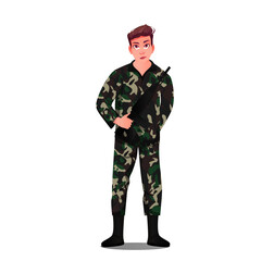 Army character vector illustration clipart