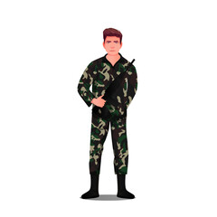 Army character vector illustration clipart