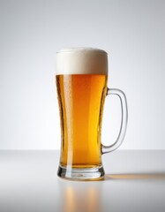 Glass of beer on dark background