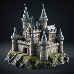 Fototapeta premium 3d rendered royal stone castle
