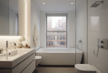 Urban Serenity: Minimalism in a NYC Bathroom"