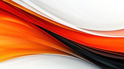Abstract Swirling Design with Orange  Red  and Black Colors   Modern Graphic Art Wallpaper