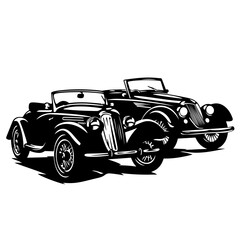 Two classic cars Vector Logo