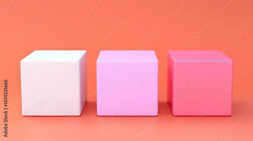Poster minimalist colorful cube display stand mockup product branding presentation design