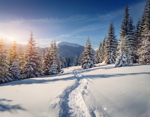 Obraz premium Winter Hiking Path