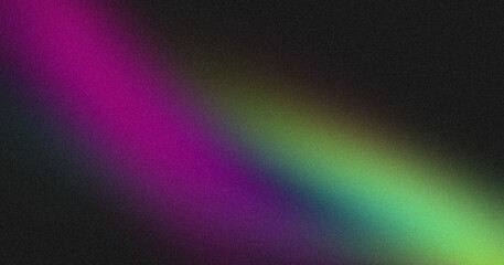Vibrant color grainy gradient backdrop design. Abstract purple blue green black color noisy gradient, glowing color flow, bright, shine, website header design, poster or banner