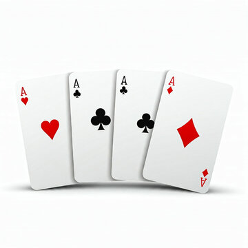 playing cards on white