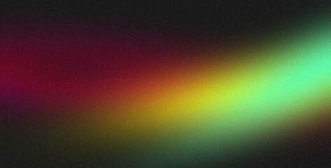 Vibrant color grainy gradient backdrop design. Abstract red orange green black color noisy gradient, glowing color flow, bright, shine, website header design, poster or banner