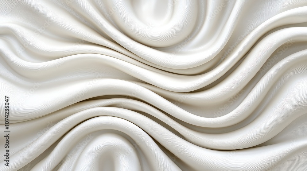 Poster abstract white fabric drape texture background 3d render