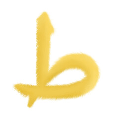 hijaiyah arabic letter with fur style