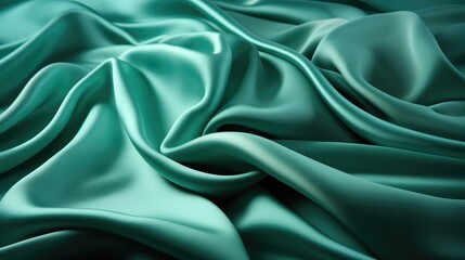 Fototapeta premium green color luxury silk cloth texture.