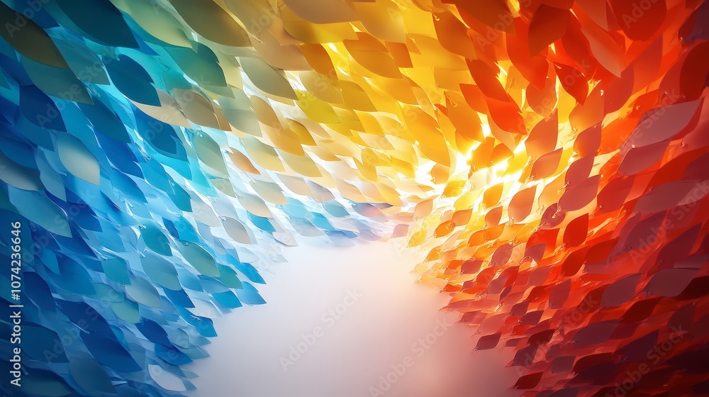 Poster colorful abstract background with gradient of blue, yellow, and red shades creating a dynamic and vi