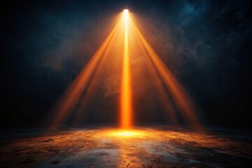 Dark and eerie backdrop with orange light beam creating Depth of Field effect