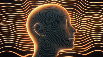 Strategic Speech Art Concept Leader's Persuasive Talk Design Abstract representation of human consciousness.