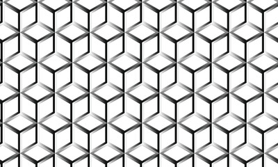 abstract geometric black white gradient hexagon pattern.