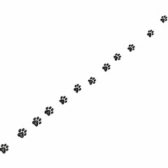a black and white photo of a paw print of a dog paw print