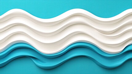 Obraz premium Abstract Blue and White Wavy Background Design
