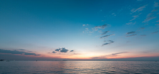 Fototapeta premium Panoramic Banner Sunset sky background.