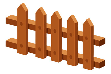 Obraz premium Wooden fence vector illustration