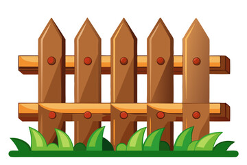 Wooden fence  vector illustration