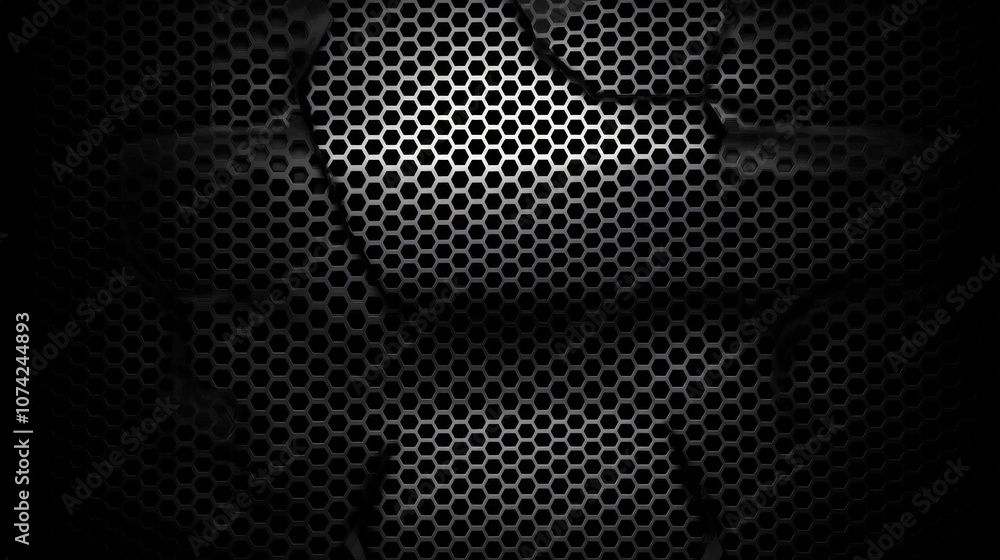 Poster abstract black and silver hexagonal grid pattern background texture