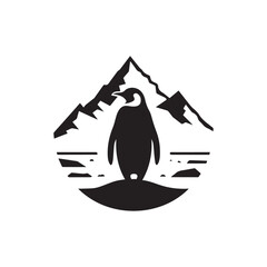 Penguin silhouette vector design symbol illustration.
